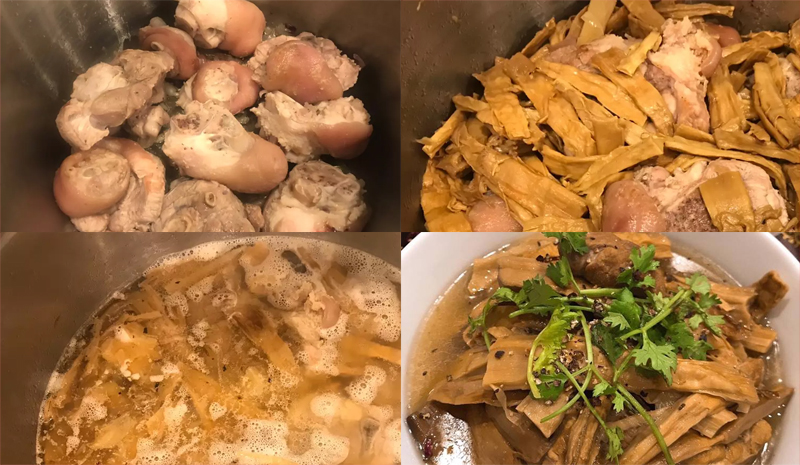 ninh chân giò và măng khô