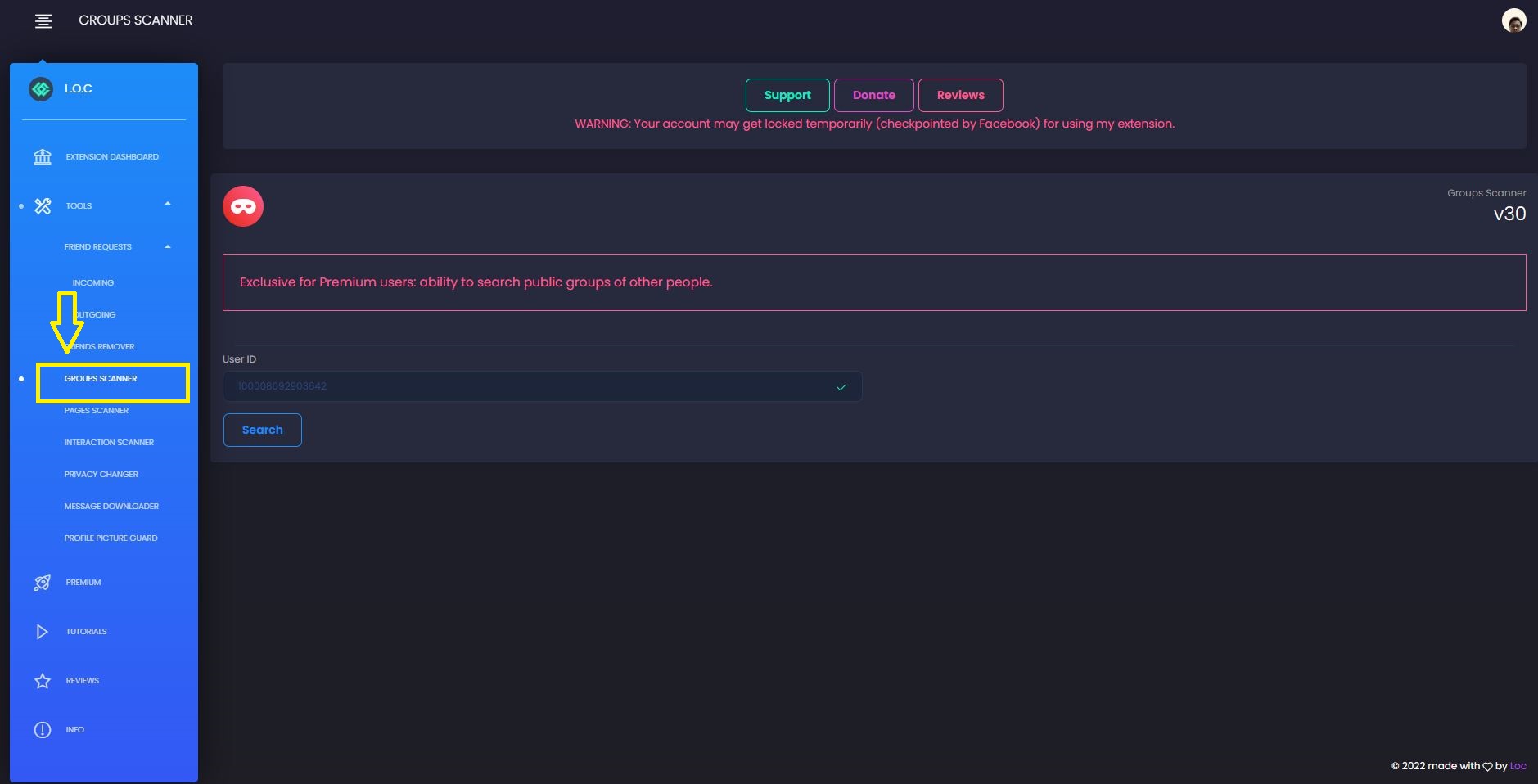 Groups Scanner