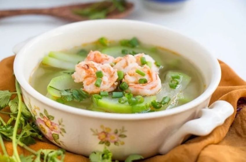 canh bầu bấu tôm