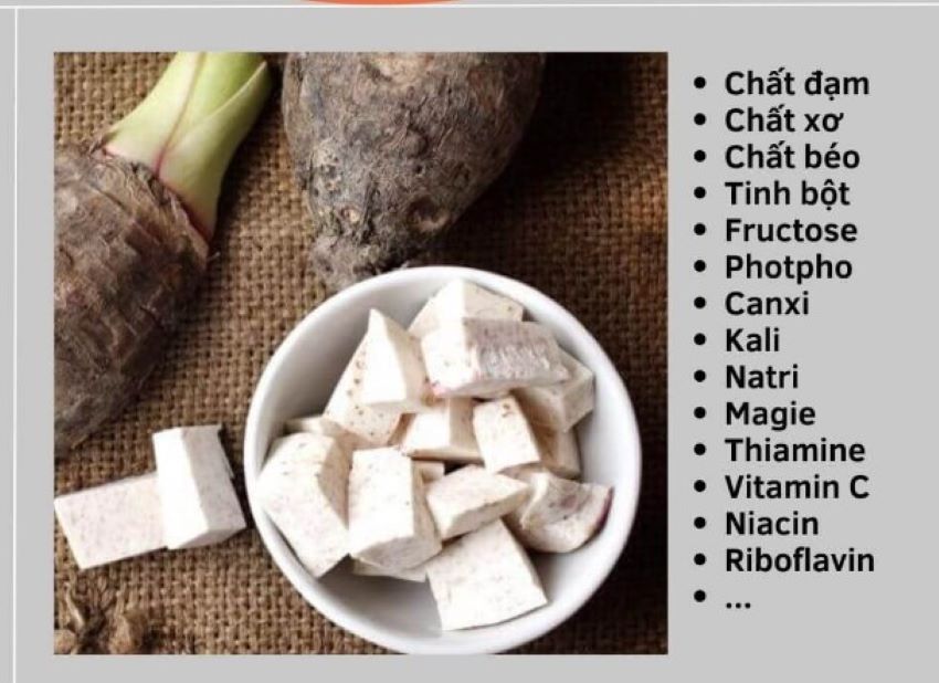 giá trị dinh dưỡng của khoai môn