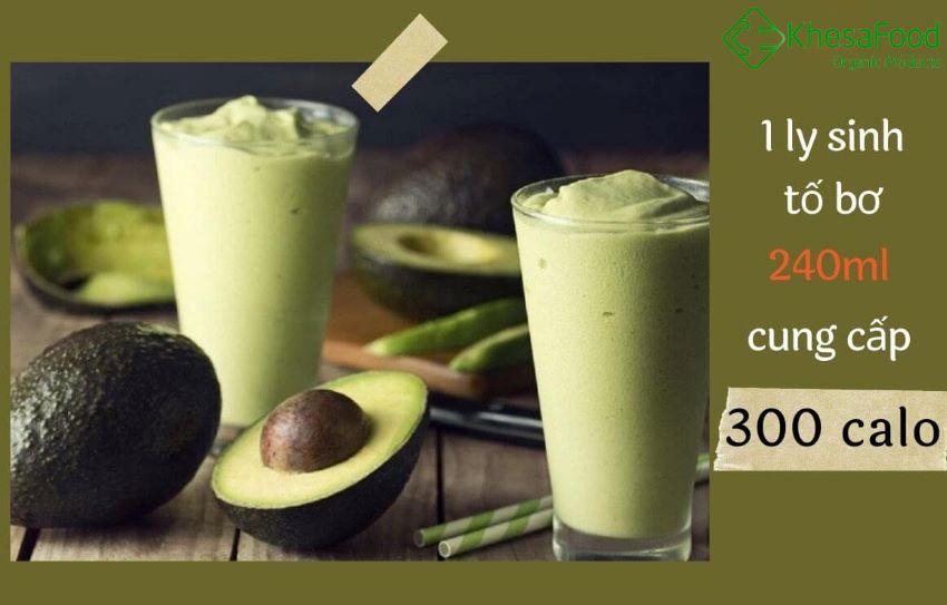 sinh tố bơ bao nhiêu calo